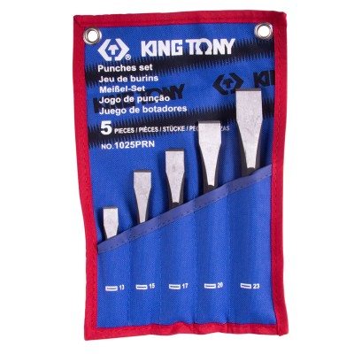 KING TONY Набор зубил, чехол из теторона, 5 предметов ( 1025PRN )