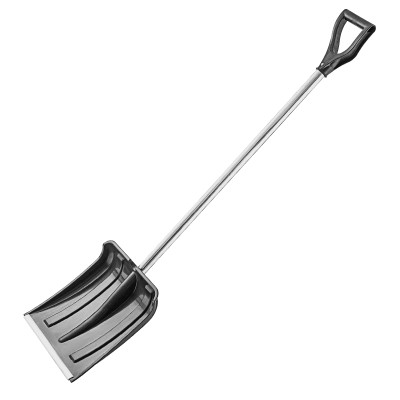 Лопата для уборки снега пластиковая, 350x355x1330 мм, алюминиевый черенок, Россия, Сибртех ( 61466 )