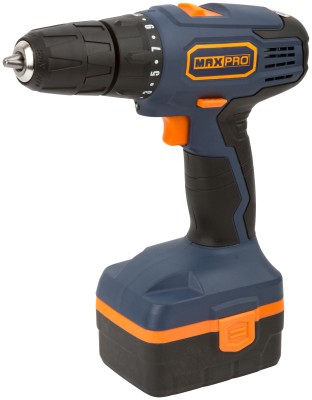 MAX-PRO Дрель-Шуруповерт аккумуляторная 18 В; 2-х скор. 0-350/0-1100об/мин; 10мм; 30,5Нм; 2 батареи (Ni-Cd) х1,5Ач; 15+1; 1ч.; регулировка оборотов; р