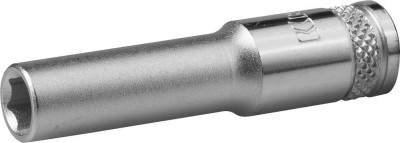 Торцовая головка KRAFTOOL "INDUSTRIE QUALITAT", удлиненная, Cr-V, FLANK, хромосатинированная, 1/4", 7 мм  ,  ( 27817-07_z01 )