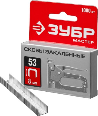 ЗУБР 8 мм скобы для степлера тонкие тип 53, 1000 шт,  ( 31625-08 )