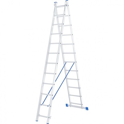 Лестница, 2 х 12 ступеней, алюминиевая, двухсекционная, Россия, Сибртех, ( 97912 )