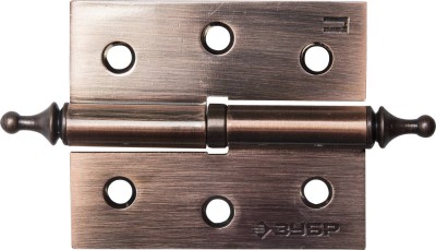 Петля дверная разъемная ЗУБР "ЭКСПЕРТ", 1 подшипник, цвет ст. медь (AC), правая, с крепежом, 75х63х2,5мм, 2 шт,  ( 37605-075-6R )