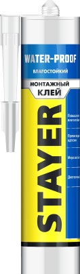 Клей монтажный STAYER Professional, влагостойкий, 280мл,  ( 41325 )
