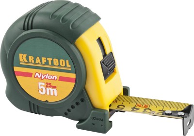 KRAFTOOL NYLON 5м / 25мм рулетка с ударостойким обрезиненным корпусом,  ( 34122-05-25_z01 )