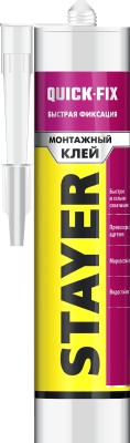 Клей монтажный STAYER Professional, мгновенная хватка, 280мл,  ( 41324 )
