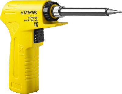 Паяльник с пистолетной пластмассовой рукояткой, STAYER "PROFI" PROTerm, 55308-130, 30 - 130 Вт, с керамическим нагревательным элементом,  ( 55308-130 )
