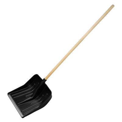 Лопата для уборки снега пластиковая, 400х420х1425 мм, деревянный черенок 1 сорт, Россия, Сибртех ( 615805 )