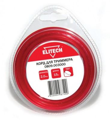 Леска,  2.0мм,  15м,  круг,  блистер,  ELITECH,  ( 0809.003000 )