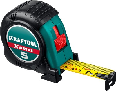 KRAFTOOL X-Drive 5м / 25мм рулетка с ударостойким обрезиненным корпусом ( 34122-05-25_z02 )
