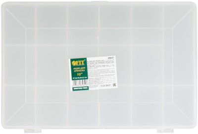 Ящик для крепежа (органайзер) прозрачный 11" (27,5 х 18,5 х 4,2 см) ( 65641 )