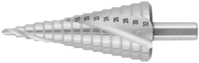 Сверло ступенчатое HSS по металлу, спиральный профиль, 15 ступеней, 4-32 мм ( 36367 )