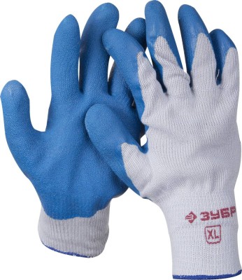 Перчатки ЗУБР рабочие с резиновым рельефным покрытием, размер XL,  ( 11260-XL )