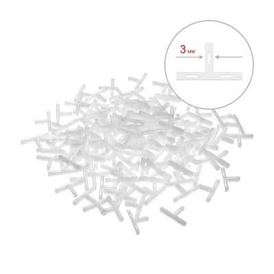 Крестики ЗУБР Т-образные для кафеля, 3мм, 150шт,  ( 33813-3 )