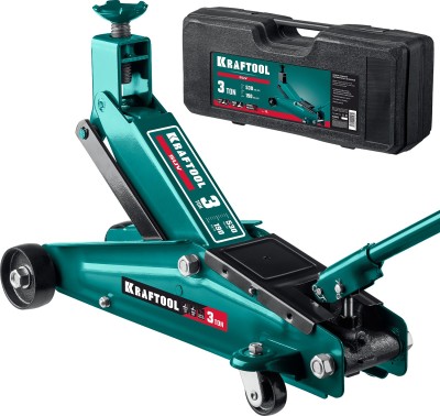 KRAFTOOL SUV, в кейсе 3т, 190-530 мм, Подкатной домкрат с высоким подъемом (43458-3-K)