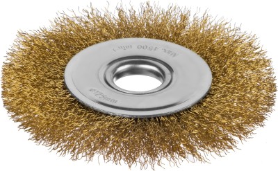 Щетка дисковая для УШМ, витая стальная латунированная проволока 0,3 мм, d=125 мм, MIRAX 35141-125 ( 35141-125 )