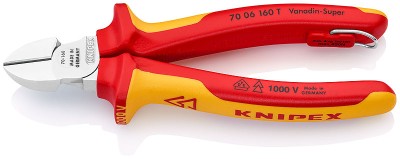 Кусачки боковые хромированные 160 мм, KNIPEX,  ( KN-7006160T )