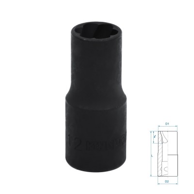 KING TONY Головка для поврежденного крепежа 1/2", 12 мм ( 9TD403-12M )