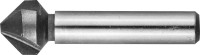 Зенкер ЗУБР "ЭКСПЕРТ" конусный с 3-я реж. кромками, сталь P6M5, d 16,5х60мм, цилиндрич.хв. d 10мм, для раззенковки М8,  ( 29730-8 )