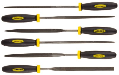 Набор STAYER "PROFI" Надфили с двухкомпонентной ручкой, 100мм, 6шт ,  ( 16010-H6_z01 )