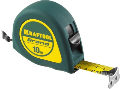KRAFTOOL GRAND 10м / 25мм рулетка с ударостойким корпусом (ABS) и противоскользящим покрытием,  ( 34022-10-25 )