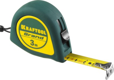KRAFTOOL GRAND 3м / 16мм рулетка с ударостойким корпусом (ABS) и противоскользящим покрытием,  ( 34022-03-16 )