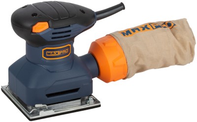 MAX-PRO Шлифмашина вибрационная 230 Вт; 13500об/мин; 115х100мм; алюминиевая подошва; пылезащитный выкл.; зажим; резиновые вставки; 1,2 кг; коробка ( 8