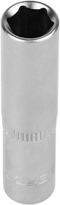 Головка торцовая ЗУБР "МАСТЕР" (1/4"), удлиненная, Cr-V, FLANK, хроматированное покрытие, 8мм,  ( 27717-08 )