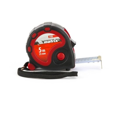 Рулетка Status 3 fixations, 5 м х 25 мм, двухкомпонентный корпус, 3 фиксации ленты Matrix, ( 31035 )