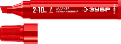 ЗУБР МП-1000К 2-10 мм, клиновидный, красный, Перманентный маркер, ПРОФЕССИОНАЛ (06333-3)
