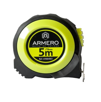 Рулетка с автоблокировкой, 5м/19мм, магнит, нейлон, ARMERO, ( A100/051 )