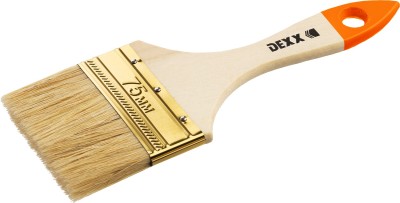 Кисть флейцевая DEXX, деревянная ручка, натуральная щетина, индивидуальная упаковка, 75мм,  ( 0100-075_z02 )