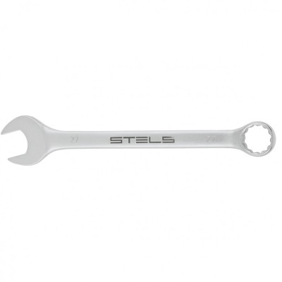 Ключ комбинированный, 27 мм, CrV, матовый хром Stels, ( 15218 )