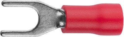 Наконечник СВЕТОЗАР для кабеля,изолированный,с вилкой,красный,вн. d 4,3мм,под болт 6мм,провод 0,5-1,5мм2,19А,10шт,  ( 49420-15 )