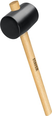 Киянка STAYER резиновая черная с деревянной ручкой, 680г,  ( 20505-75 )