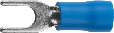 Наконечник СВЕТОЗАР для кабеля,изолированный,с вилкой,синий, вн. d 4,3мм,под болт 6мм,провод 1,5-2,5мм2, 27А,10шт,  ( 49420-25 )