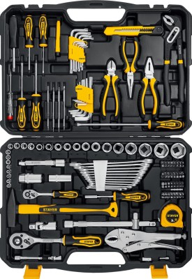 STAYER UNIVERSAL 154, 154 предм. (1/2"+ 1/4"), Универсальный набор инструмента (27710-H150)