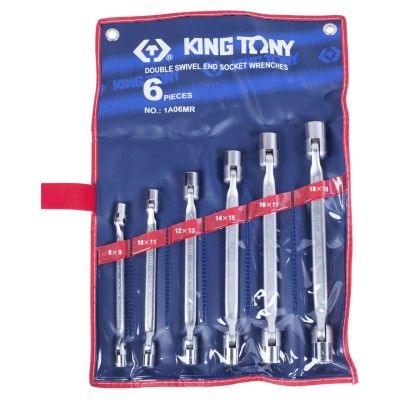 KING TONY Набор торцевых ключей с шарниром, 8-19 мм, 6 предметов ( 1A06MR )