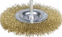 STAYER "PROFESSIONAL". Щетка дисковая для дрели, витая латунированная стальная проволока 0,3мм, 100мм,  ( 35114-100_z01 )