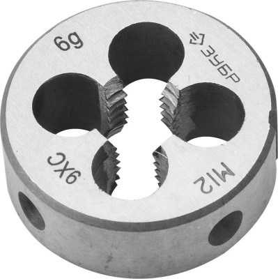 Плашка ЗУБР "МАСТЕР" круглая ручная для нарезания метрической резьбы, М12 x 1,75,  ( 4-28022-12-1.75 )