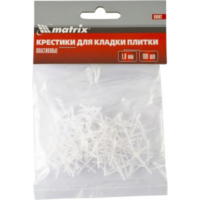 Крестики, 1 мм, для кладки плитки, упаковка 100 шт Matrix, ( 88082 )
