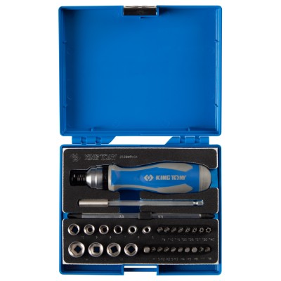 Набор вставок (бит) 1/4", PH, PZ, Hex, Torx, Slotted, 39 предметов KING TONY 2539MRV04