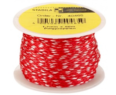 Шнур для каменщика красно-белый 1,7 мм х 50 м полипропилен, STABILA, ( 40465 )