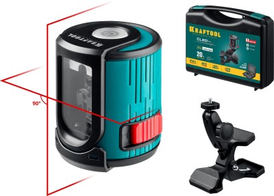 KRAFTOOL CL 20 #5 нивелир лазерный, 20 м, IP54,, точн. +/-0,2 мм/м, держатель, в кейcе,  ( 34700-5 )