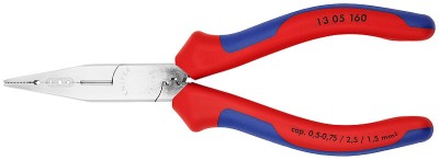 Плоскогубцы для монтажа проводов хромированные 160 мм, KNIPEX,  ( KN-1305160 )