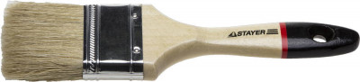 Кисть плоская STAYER "UNIVERSAL-EURO", светлая натуральная щетина, деревянная ручка, 75мм,  ( 0102-075 )