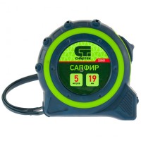 Рулетка Сапфир, двухкомпонентный корпус, 5 м х 19 мм Сибртех, ( 32581 )