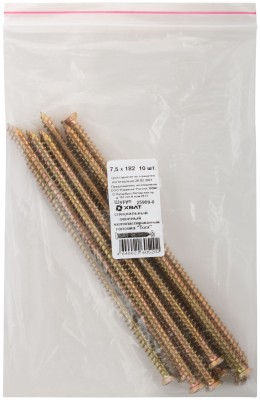 Шуруп специальный/окон, желтопассированный, головка "Torx", 7,5 х 182, 10 шт Фасовка ( 25998-0 )