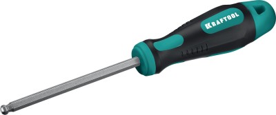 Отвертка KRAFTOOL, Cr-Mo-V сталь, двухкомпонентная противоскользящая рукоятка, HEX, №6x100мм,  ( 250075-6-100 )