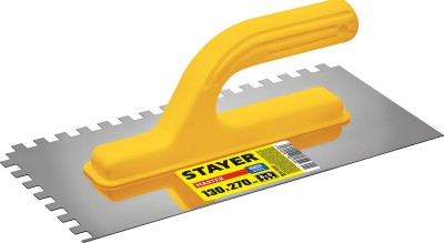 STAYER Master 130х27 0мм, 8х8 мм, гладилка штукатурная зубчатая нержавеющая с пластиковой ручкой ( 08012-08_z01 )